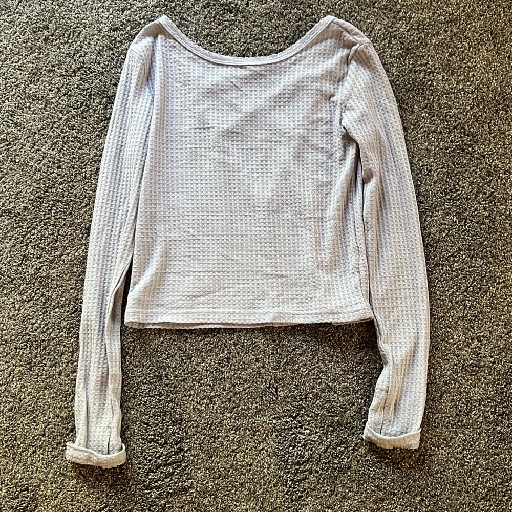 Open back lavender light weight sweater